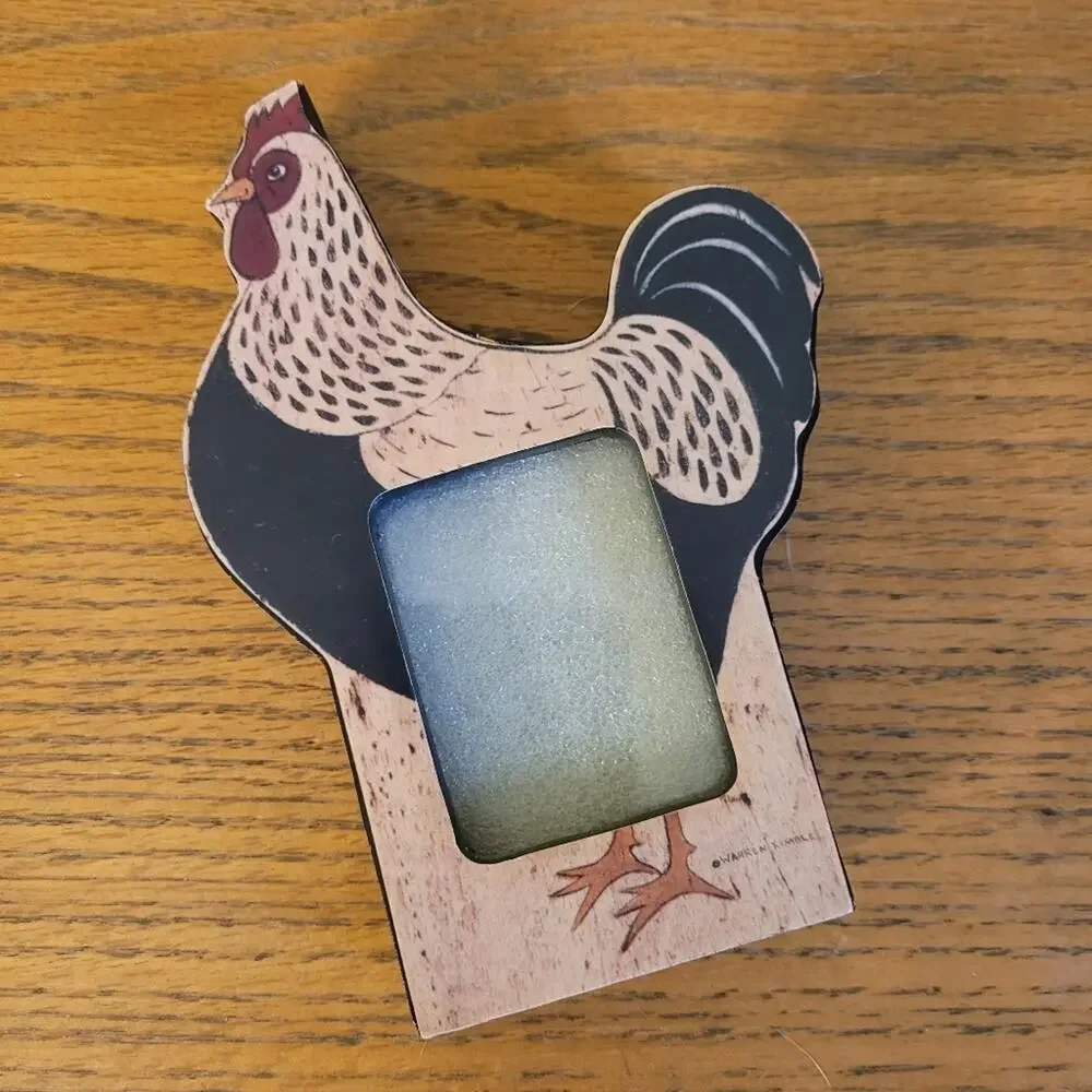 Warren Kimble Rustic Rooster Small Photo Frame Country Farm Collectible by Fetco